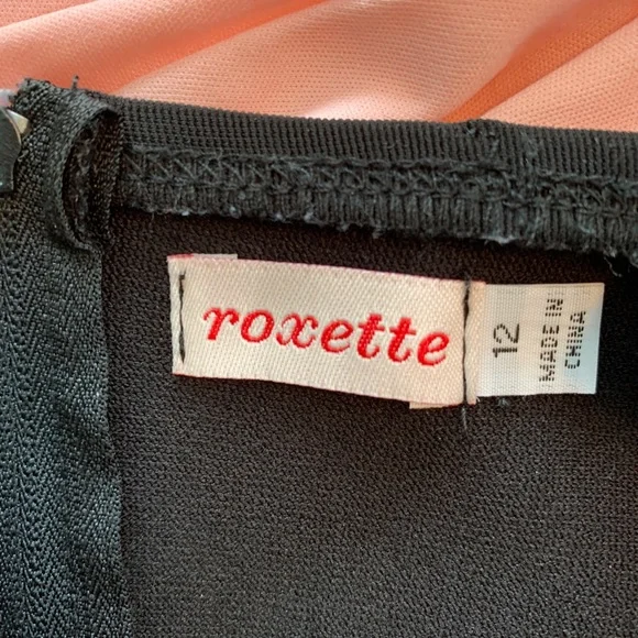 Gorgeous Roxette Pink and Black High-Low Dress, Girl's Size 12. - Picture 3 of 13